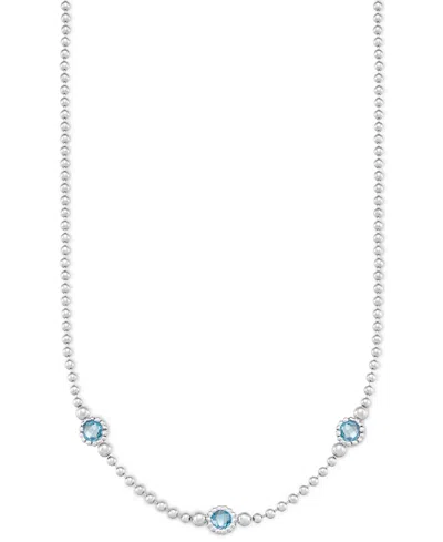 MACY'S AMETHYST THREE STONE BEZEL 18" COLLAR NECKLACE (3 CT. T.W.) IN 14K GOLD-PLATED STERLING SILVER (ALSO