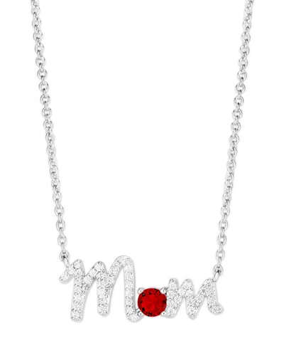 MACY'S BIRTHSTONE MOM NECKLACE IN SILVER PLATE