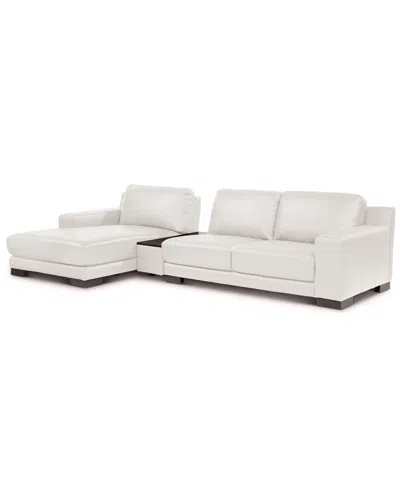 MACY'S CLOSEOUT! DARRIUM 3-PC. LEATHER CHAISE SOFA WITH CONSOLE, CREATED FOR MACY'S