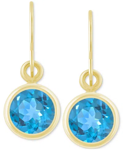MACY'S CREATED SAPPHIRE OVAL STUD EARRINGS (1-1/2 CT. T.W.) IN 10K YELLOW GOLD (ALSO IN ADDITIONAL GEMSTONE