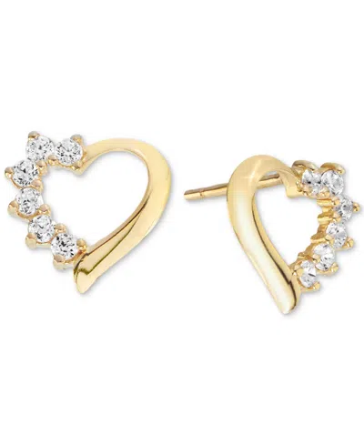 MACY'S CUBIC ZIRCONIA (1/4 CT. T.W.) BOW POST EARRINGS IN STERLING SILVER (ALSO AVAILABLE IN 14K GOLD OVER 