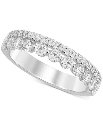 MACY'S DIAMOND DOUBLE ROW BAND (1 CT. T.W.) IN 14K WHITE GOLD