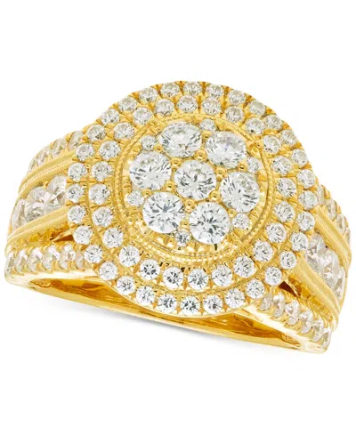 MACY'S DIAMOND HALO CLUSTER ENGAGEMENT RING (2 CT. T.W.) IN 14K RING