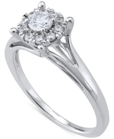 MACY'S DIAMOND HALO ENGAGEMENT RING (1/3 CT. T.W.) IN 14K GOLD