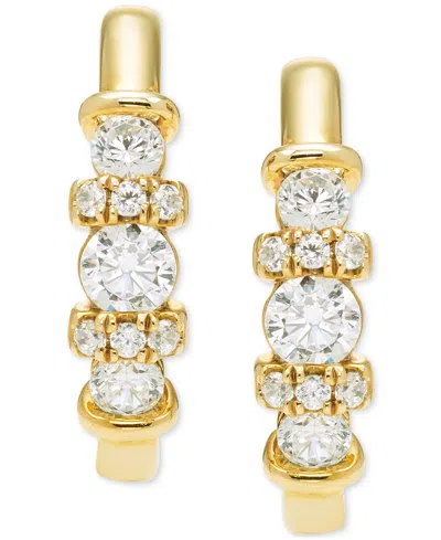 MACY'S DIAMOND HOOP EARRINGS (1/2 CT. T.W.) IN 10K YELLOW GOLD
