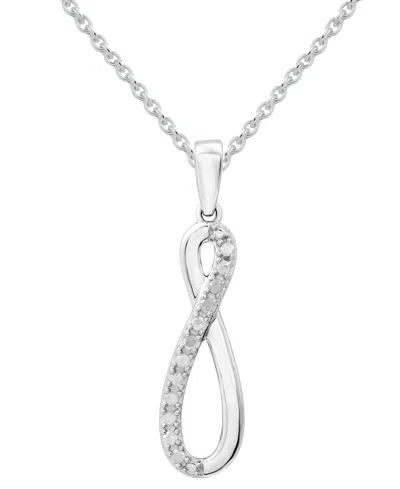 MACY'S DIAMOND INFINITY 18" PENDANT NECKLACE (1/10 CT. T.W.) IN STERLING SILVER