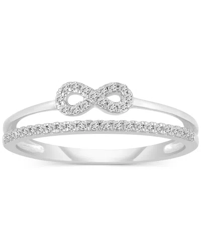 MACY'S DIAMOND INFINITY DOUBLE-ROW RING (1/6 CT. T.W.) IN 10K WHITE GOLD