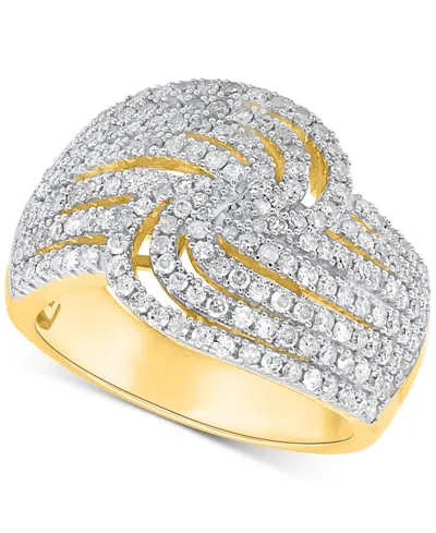 MACY'S DIAMOND MULTIROW SWIRL STATEMENT RING (1 CT. T.W.) IN STERLING SILVER