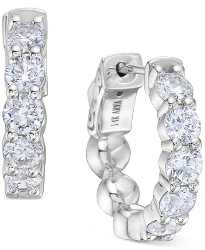 MACY'S DIAMOND SCALLOPED HOOP EARRINGS (2 CT. T.W.) IN 14K WHITE OR YELLOW GOLD