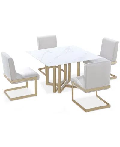 MACY'S EMILA 5 PC. DINING SET (SQUARE TABLE & 4 CHAIRS), CREATED FOR MACY'S