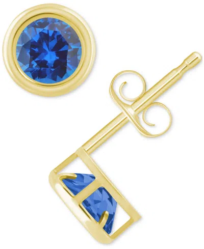 MACY'S LAB-CREATED OPAL BEZEL STUD EARRINGS (1-1/5 CT. T.W.) STUD EARRINGS IN 10K GOLD (ALSO IN ADDITIONAL 