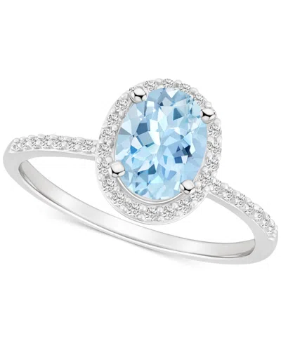 MACY'S LAB-CREATED RUBY (1-1/4 CT. T.W.) & LAB-CREATED WHITE SAPPHIRE (1/5 CT. T.W.) HALO RING IN 10K WHITE