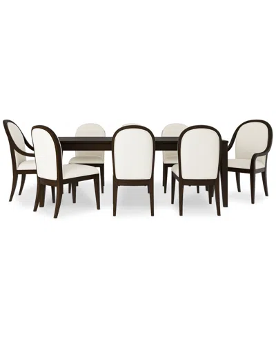 MACY'S MAZEN 9-PC. DINING SET (TABLE, 6 CURVED SIDE CHAIRS & 2 ARM CHAIRS)