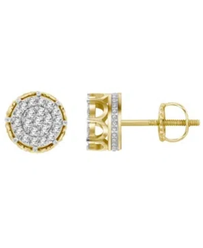 MACY'S MEN'S DIAMOND (1/4 CT.T.W.) EARRING SET IN 10K YELLOW GOLD