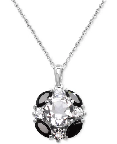 MACY'S MULTI-GEMSTONE ROUND CLUSTER 18" PENDANT NECKLACE (3-3/8 CT. T.W.) IN STERLING SILVER (ALSO IN ALTER