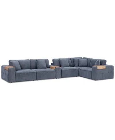 MACY'S NYCOLLE 6-PC. MODULAR FABRIC L-SHAPE SECTIONAL WITH 1 CONSOLE, CREATED FOR MACY'S