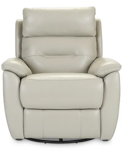MACY'S OSSORIO LEATHER POWER SWIVEL GLIDE RECLINER, CREATED FOR MACY'S