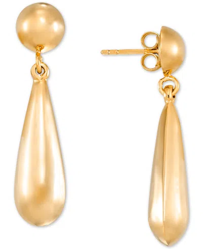 MACY'S POLISHED TEARDROP DROP EARRINGS IN 14K GOLD-PLATED STERLING SILVER