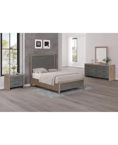 MACY'S PORTMORE 3PC FULL SET (PANEL BED, SMALL DRESSER & 1-DRAWER NIGHTSTAND WITH SOFT CLOSE DRAWERS), CREA
