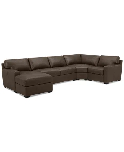 MACY'S RADLEY 148" 4-PC. LEATHER WEDGE MODULAR CHAISE SECTIONAL, CREATED FOR MACY'S
