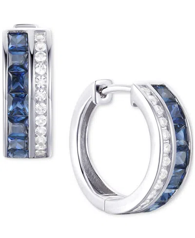 MACY'S RUBY (1-5/8 CT. T.W.) & DIAMOND (1/4 CT. T.W.) SMALL HOOP EARRINGS IN 14K GOLD, 0.5 (ALSO AVAILABLE 