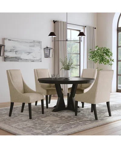 MACY'S STERLING 5-PC. ROUND DINING SET (TABLE & 4 CHAIRS)