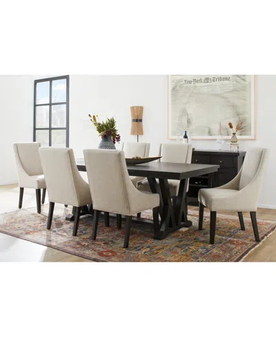 MACY'S STERLING 7-PC. RECTANGULAR DINING SET (TABLE & 6 CHAIRS)