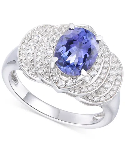 MACY'S TANZANITE (1-3/4 CT. T.W.) & DIAMOND (1/2 CT. T.W.) OVAL RING IN 14K WHITE GOLD