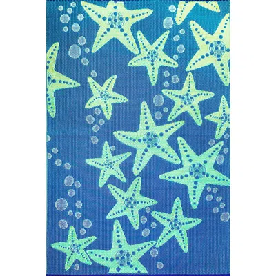 MAD MATS MAD MATS STARFISH BLUE & GREEN RUG