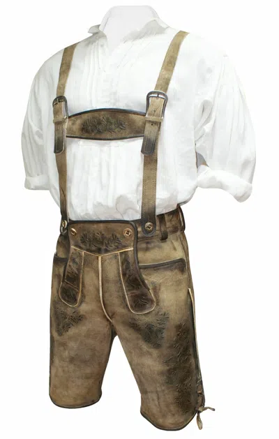 MADDOX GR.44-66 TRACHTENLEDERHOSE PLATTLERHOSE LEDERHOSE HIRSCHLEDER-OPTIK SPECKIG KURZ