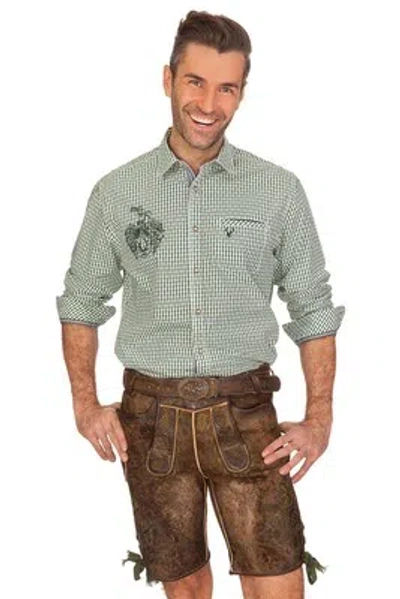 MADDOX MADDOX HERREN TRACHT LEDERHOSE KURZ KRACHLEDERNE LEDER SHORTS GÜRTEL AMSEL GRÜN