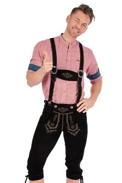 MADDOX TRACHTEN KNIEBUNDLEDERHOSE KORBINIAN SCHWARZ ZIEGENLEDER HOSENTRÄGER 28-31 44-64