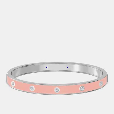 MADE BY MAN 14K YELLOW GOLD 925 STERLING SILVER CERAMIC HINGED BEZEL SET BANGLE