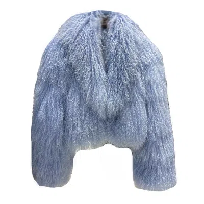 MADELEINE SIMON STUDIO WOMEN'S EMILI GALAXY BABY BLUE MOONSHINE TEXAS CURLY COAT