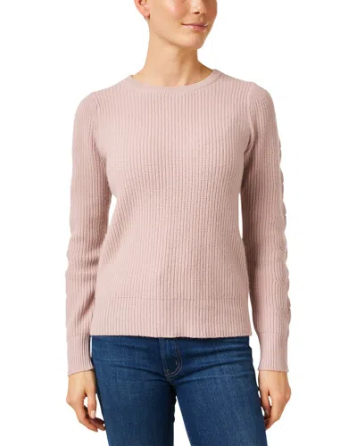 MADELEINE THOMPSON MADELEINE THOMPSON HAWKES POINTELLE SLEEVE CASHMERE & WOOL-BLEND SWEATER
