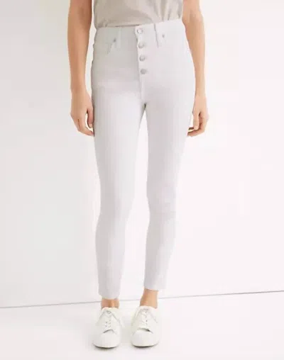MADEWELL 10" HIGH WAIST BUTTON FLY SKINNY JEANS IN WHITE