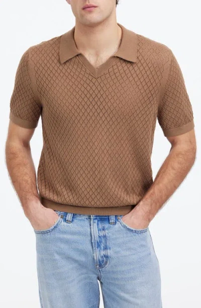 MADEWELL MADEWELL DIAMOND POINTELLE STITCH SWEATER POLO