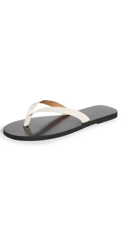 MADEWELL THE GABI THONG SLIDE SANDAL WHITE PEBBLE