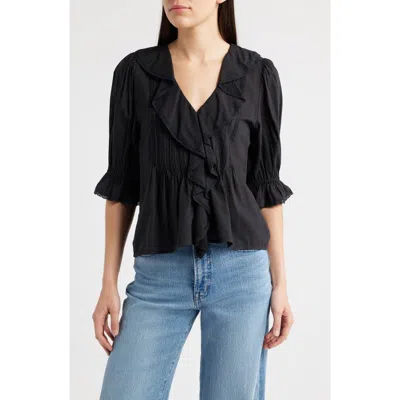 MADEWELL MADEWELL RUFFLED PUFF-SLEEVE TOP