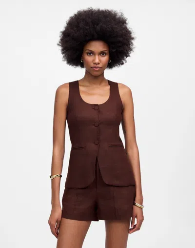 MADEWELL LINEN SCOOPNECK CUTAWAY VEST