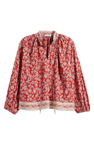MADEWELL MADEWELL PAISLEY SHIRRED POPOVER TOP