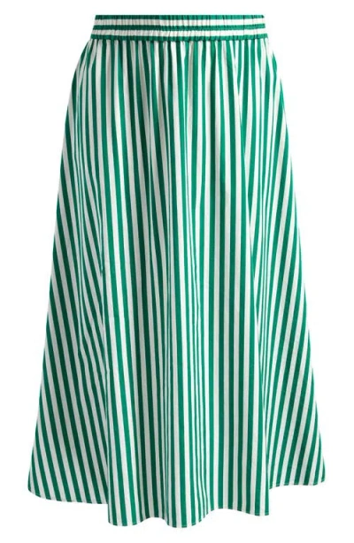 MADEWELL MADEWELL STRIPE COTTON POPLIN MIDI SKIRT