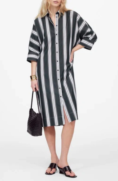 MADEWELL MADEWELL STRIPE DOLMAN SLEEVE POPLIN MIDI SHIRTDRESS