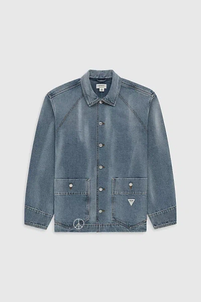 MADHAPPY GUESS ORIGINALS WORK JACKET IN LIGHT BLUE, WOMEN'S AT URBAN OUTFITTERS