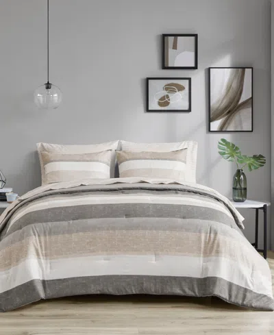 MADISON PARK ESSENTIALS JAXON WIDE STRIPE 7-PC. COMFORTER SET, FULL