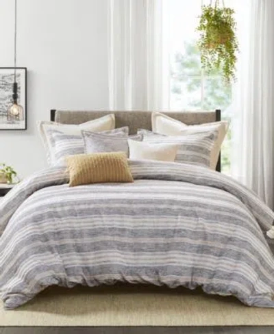 MADISON PARK SIGNATURE OASIS OVERSIZED CHENILLE JACQUARD STRIPED COMFORTER SETS