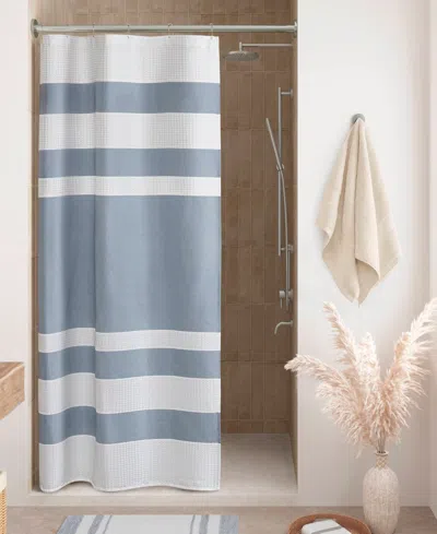 MADISON PARK SPA WAFFLE 3M-SCOTCHGARD SHOWER CURTAIN, 36" X 72"
