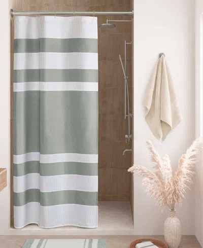 MADISON PARK SPA WAFFLE 3M-SCOTCHGARD SHOWER CURTAIN, 36" X 72"