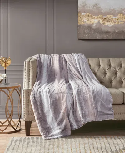 MADISON PARK ZURI FAUX FUR BLANKET, TWIN