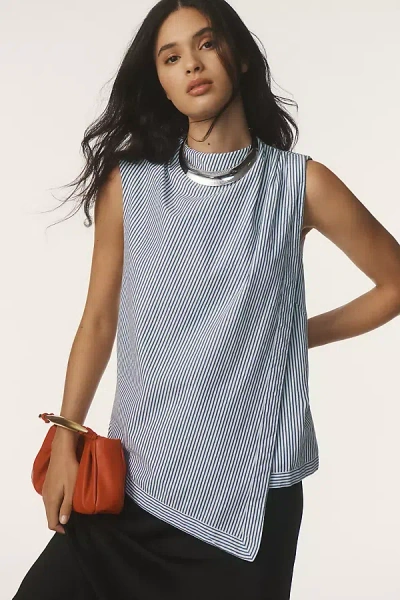 MAEVE MAEVE SLEEVELESS COWL-NECK ASYMMETRICAL BLOUSE